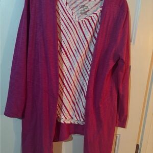 Chico's Fuchsia Cardigan Sweater size 1  with tank size 2